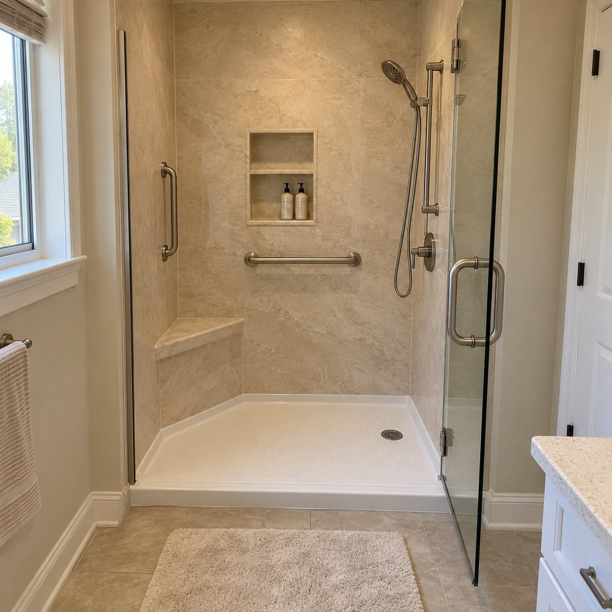 Beige spa shower